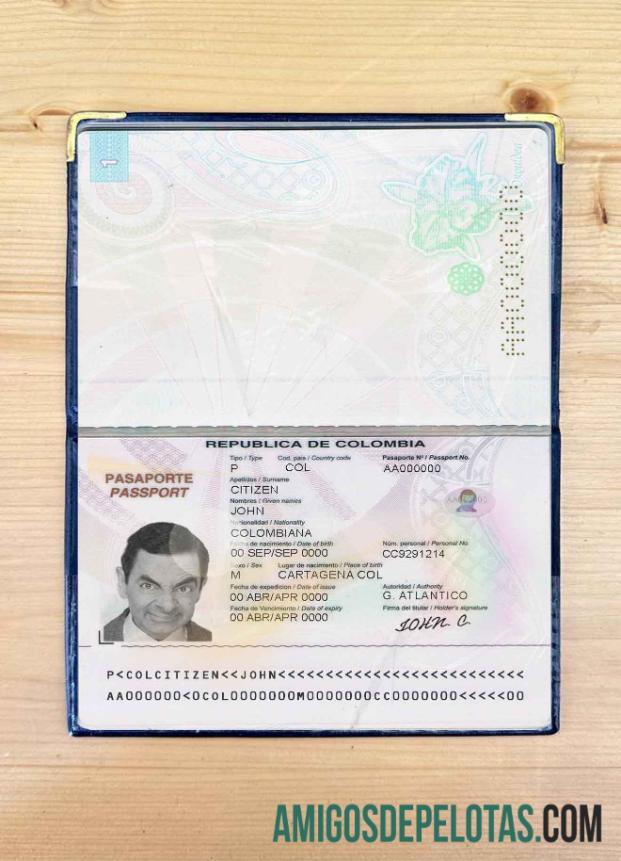 Passaporte Colômbia 2018 modelo